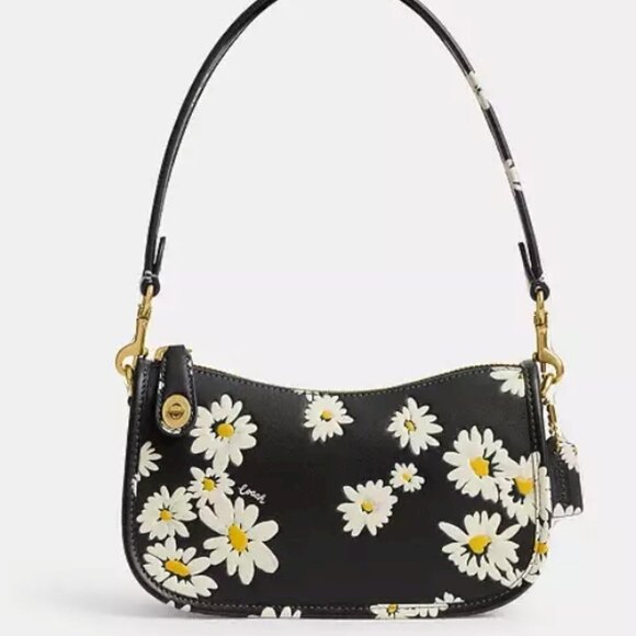 NEW Coach Swinger 20 with floral print Glovetanned leather - Picture 2 of 13